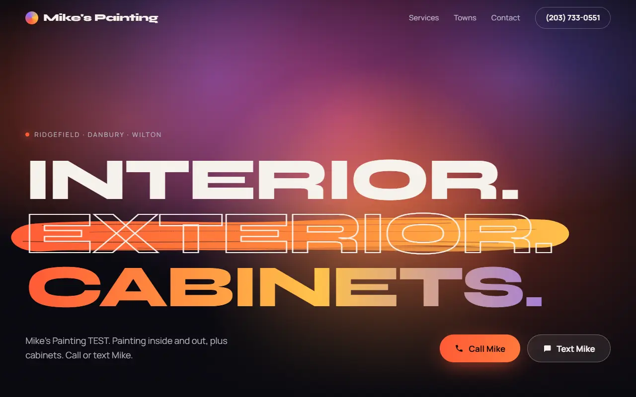Afterglow: an example design made to show one of our styles (not client work), desktop view