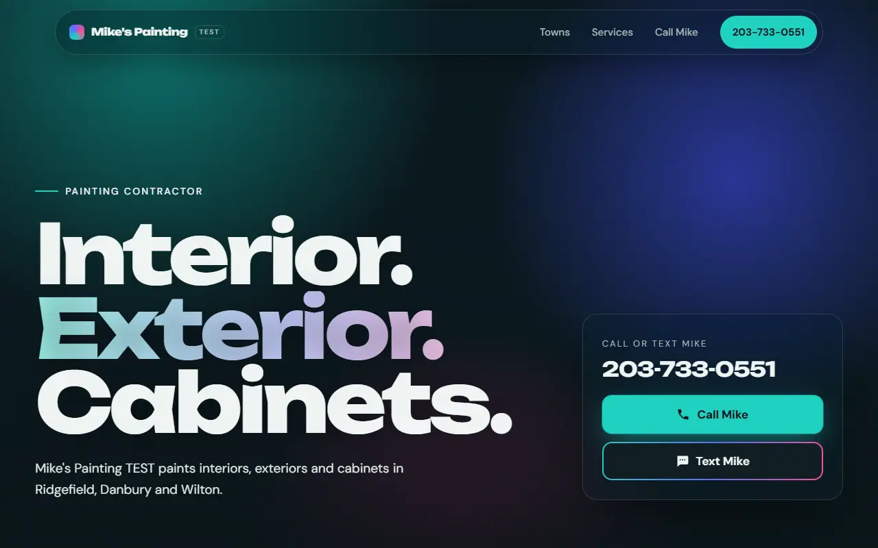 Wet Edge: an example design made to show one of our styles (not client work), desktop view